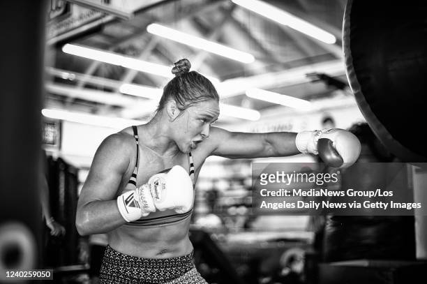 Glendale, CA UFC Bantamweight Champion Ronda Rousey at the Glendale Fighting Club in Glendale, CA. Monday, July 13, 2015. This is sixth week of...
