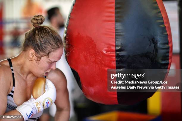 Glendale, CA UFC Bantamweight Champion Ronda Rousey at the Glendale Fighting Club in Glendale, CA. Monday, July 13, 2015. This is sixth week of...