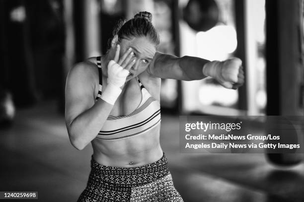 Glendale, CA UFC Bantamweight Champion Ronda Rousey at the Glendale Fighting Club in Glendale, CA. Monday, July 13, 2015. This is sixth week of...