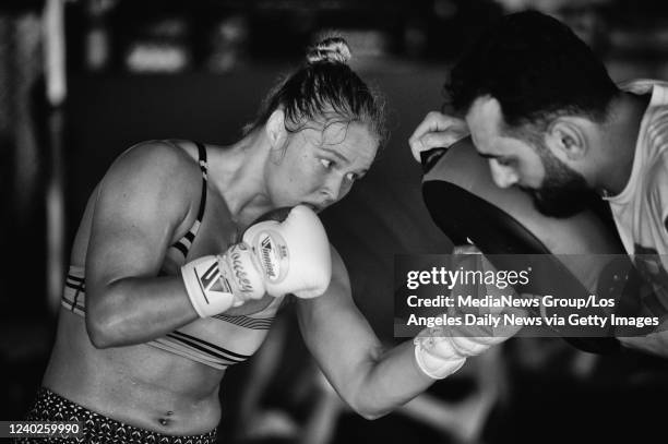 Glendale, CA UFC Bantamweight Champion Ronda Rousey at the Glendale Fighting Club in Glendale, CA. Monday, July 13, 2015. This is sixth week of...