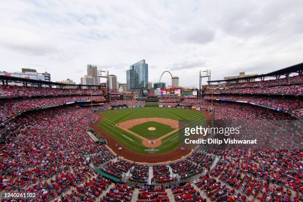 General View of Busch Stadium during the game between the Pittsburgh Pirates and the St. Louis Cardinals at Busch Stadium on Thursday, April 7, 2022...