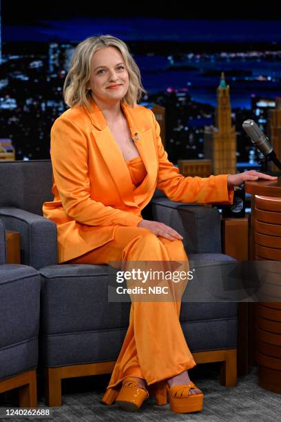 Episode 1640 -- Pictured: Actress Elisabeth Moss during an interview on Tuesday, April 26, 2022 --