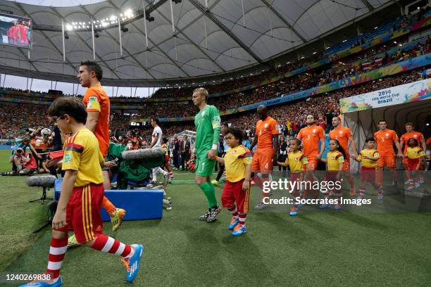 Opkomst Holland Costa Rica Robin van Persie of Holland, Jasper Cillessen of Holland, Bruno Martins Indi of Holland, Daley Blind of Holland, Ron Vlaar...