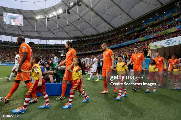 Opkomst Holland Costa Rica Bruno Martins Indi of Holland, Daley Blind of Holland, Ron Vlaar of Holland, Stefan de Vrij of Holland, Dirk Kuyt of...