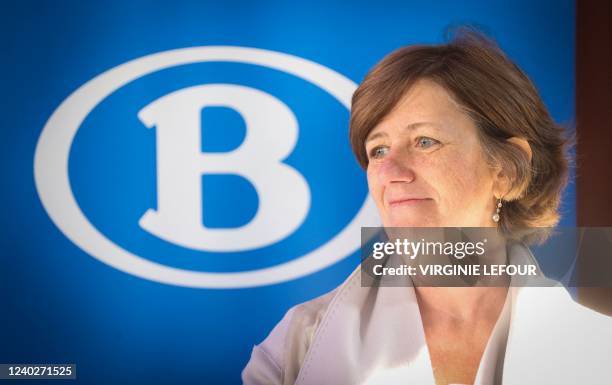 Sophie Dutordoir pictured during the inauguration of the new railway station in Nivelles, Wednesday 27 April 2022. BELGA PHOTO VIRGINIE LEFOUR