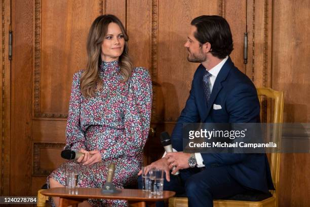 Prince Carl Philip and Princess Sofia of Sweden participate in a panel discussion while attending the World Dyslexia Assembly Sweden in the...