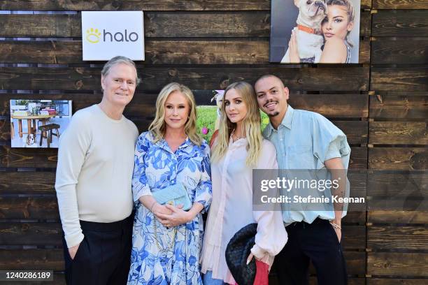 Richard Hilton, Kathy Hilton, Evan Ross and Ashlee Simpson attend a Celebration to Shine A Light On Dog Safety With Halo Collar on April 26, 2022 in...