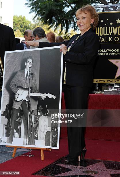 Buddy Holly's wife Maria Elena Holly attends the Buddy Holly Hollywood Walk Of Fame Induction Ceremony in Hollywood, California, on September 7,...