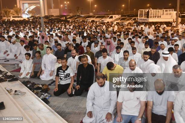 Muslims gather at Al-Ghanim and Al-Kharafi Mosque to perform prayer during the Laylat al-Qadr, one of the Muslim's holiest nights, in Kuwait City,...