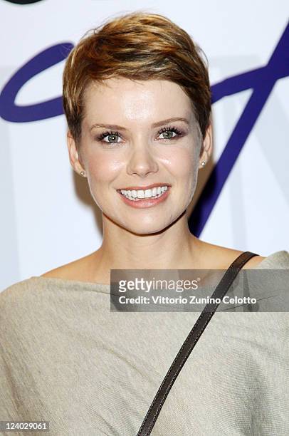 Andrea Osvart attends the Ciak Party at Lancia Cafe on September 7, 2011 in Venice, Italy.