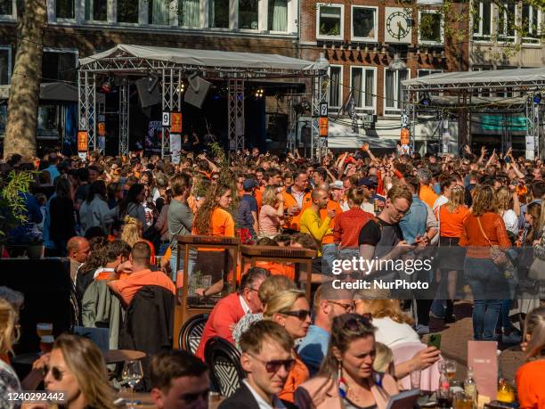 Crowds during the celebration of King's day after two years of restrictions, in Nijmegen, on April 27th, 2022.