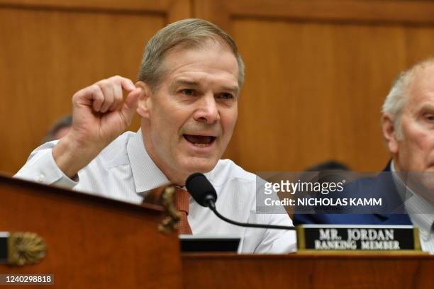 Congressman Jim Jordan speaks during a House Committee hearing on "Oversight of the Department of Homeland Security" on Capitol Hill in Washington,...