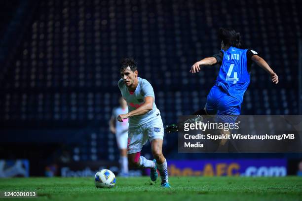 Of Kitchee SC and KATO KOHEI of Chiangrai United action during the AFC Champions League Group J match between Chiangrai United and Kitchee at Buriram...