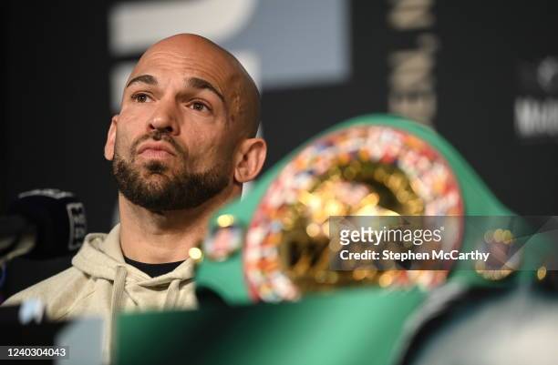 New York , United States - 28 April 2022; Trainer Ross Enamait a media conference, held at the Hulu Theatre at Madison Square Garden, ahead of the...
