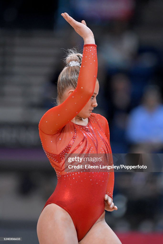 Ruby Evens Ruby Evans of Clwb Cymru Gymnastics Club competing on floor in the ...