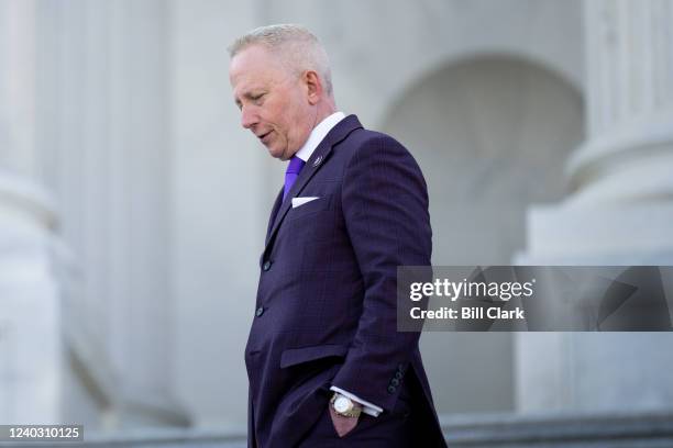 Rep. Jeff Van Drew, R-N.J., walks down the House steps of the Capitol on Thursday, April 28, 2022.