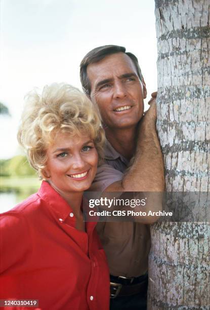 Beth Brickell as Ellen Wedloe and Dennis Weaver as Tom Wedloe in "Gentle Ben," 1968.