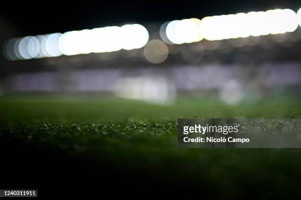 General view of the pitch is seen during the Serie A football match between Atalanta BC and Torino FC. The match ended 4-4 tie.