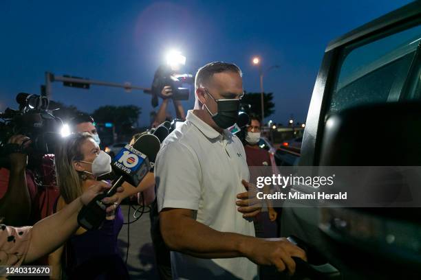 Frank Artiles leaves the Turner Guilford Knight Correctional Center in Miami, Florida on Thursday, March 18, 2021. Artiles posted $5,000 bail after...