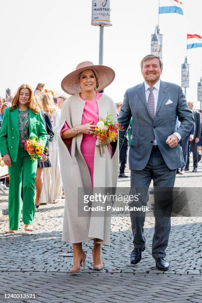 Princess Alexia of The Netherlands, Queen Maxima of The Netherlands and King Willem-Alexander of The Netherlands attend the Kingsday celebration in...