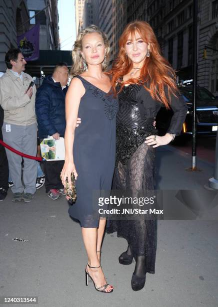 Kate Moss and Charlotte Tilbury are seen on April 28, 2022 in New York City.