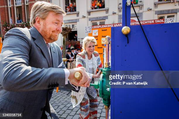 King Willem-Alexander of the Netherlands and Princess Laurentien of the Netherlands attend the Kingsday celebration in the city center on April 27,...