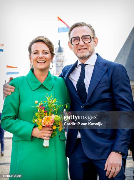 Prince Bernhard of the Netherlands and Princess Annette of the Netherlands attend the Kingsday celebration in the city center on April 27, 2022 in...