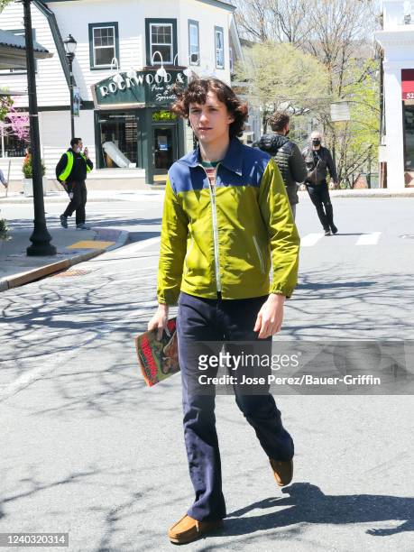 Tom Holland is seen on the film set of 'The Crowded Room' TV Series on April 28, 2022 in New York City.
