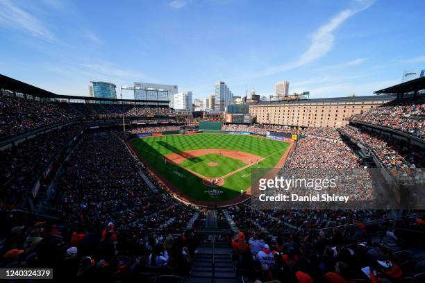 General view during the game between the Milwaukee Brewers and the Baltimore Orioles at Oriole Park at Camden Yards on Monday, April 11, 2022 in...