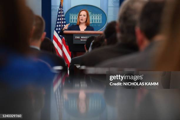 White House Press Secretary Jen Psaki speaks during the White House Daily Press Briefing at the White House in Washington, DC, on April 29, 2022.