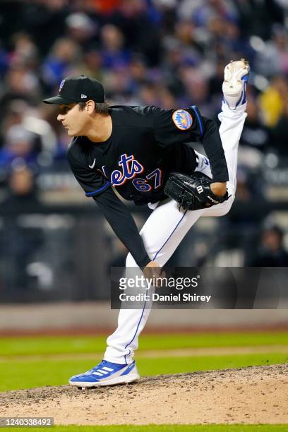 Seth Lugo of the New York Mets pitches during the game between the Philadelphia Phillies and the New York Mets at Citi Field on Friday, April 29,...