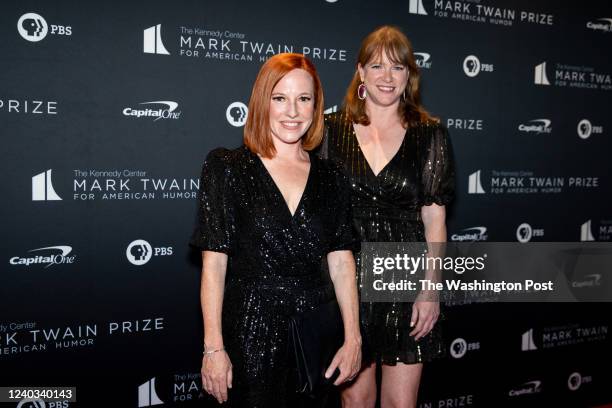 White House press secretary Jen Psaki, left, and White House communications director Kate Bedingfield attend the 23rd annual Mark Twain Prize for...