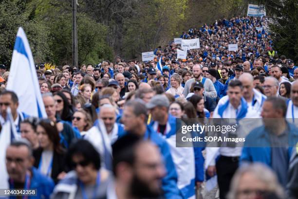 Many International March of The Living participants were seen during the March in OÅwiÄcim. The International March of The Living was held to honor...