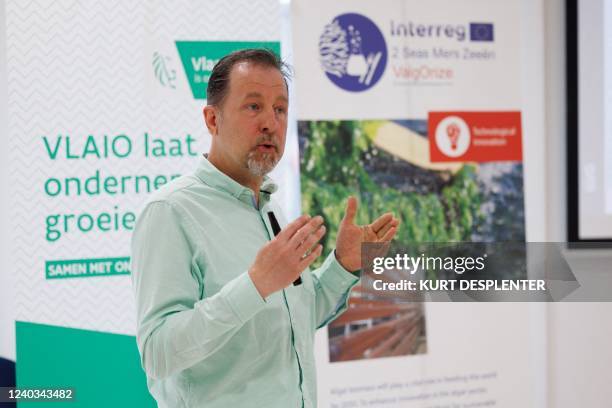 Ilvo's Johan Robbens pictured during the launch of the first 'algae month' to promote seaweed as a source of protein, in Oostende, Saturday 30 April...