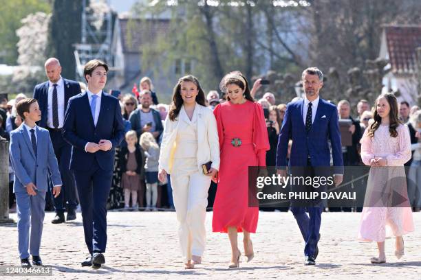 Prince Vincent of Denmark, Prince Christian, Princess Isabella, Crown Princess Mary of Denmark, Crown Prince Frederik of Denmark and Princess...