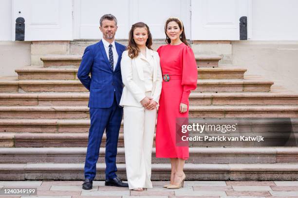 Crown Prince Frederik of Denmark, Crown Princess Mary of Denmark and Princess Isabella of Denmark during the confirmation of Princess Isabella of...
