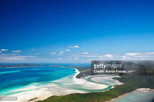 whitehaven beach and hill inlet - whitsunday island stock pictures, royalty-free photos & images