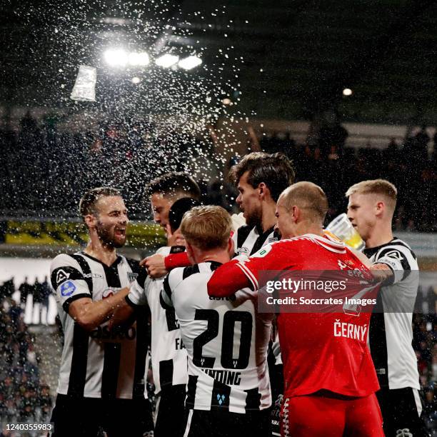 Noah Fadiga of Heracles Almelo, Ricky van Wolfswinkel of FC Twente, Orestis Kiomourtzoglou of Heracles Almelo, Kasper Lunding of Heracles Almelo,...