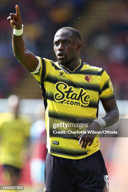 Moussa Sissoko of Watford during the Premier League match between Watford and Burnley at Vicarage Road on April 30, 2022 in Watford, United Kingdom.