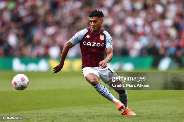 Ollie Watkins of Aston Villa during the Premier League match between Aston Villa and Norwich City at Villa Park on April 30, 2022 in Birmingham,...