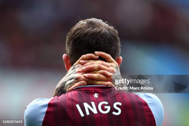 Danny Ings of Aston Villa rues a missed chance during the Premier League match between Aston Villa and Norwich City at Villa Park on April 30, 2022...