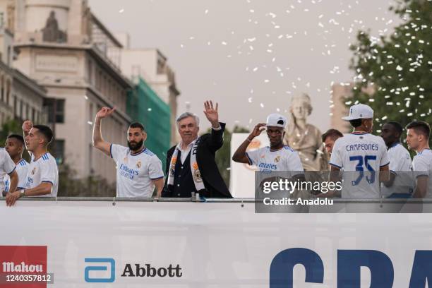 Madrid, Spain, April 30, 2022. Nearly 25,000 Real Madrid fans celebrate the 2021/22 La Liga Santander championship. The maximum championship of...