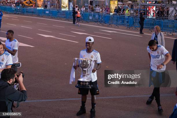 Madrid, Spain, April 30, 2022. Nearly 25,000 Real Madrid fans celebrate the 2021/22 La Liga Santander championship. The maximum championship of...