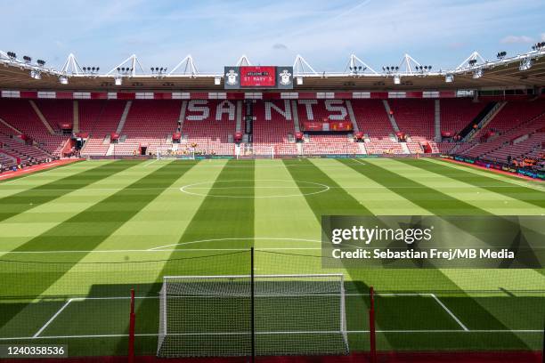 General view of the stadium during the Premier League match between Southampton and Crystal Palace at St Mary's Stadium on April 30, 2022 in...