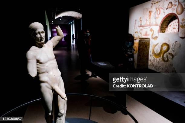 Statue with a large penis is displayed in the presentation of the exhibition "Art and sensuality in the houses of Pompeii" 70 works on display, all...