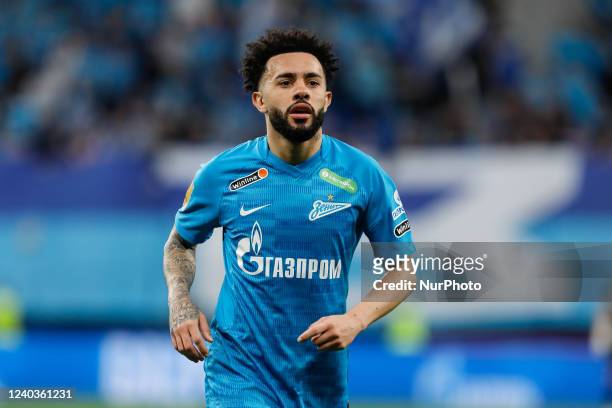 Claudinho of Zenit St. Petersburg looks on during the Russian Premier League match between FC Zenit Saint Petersburg and FC Lokomotiv Moscow on April...