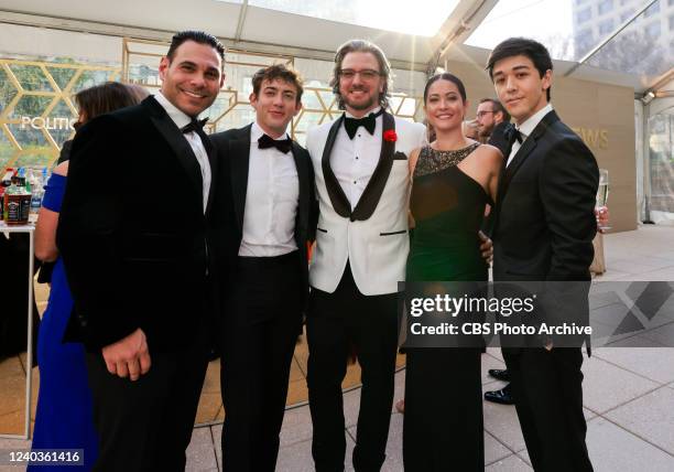 Chasez, Singer and member of NSYNC, Actor Kevin McHale, and Choreographer Kyle Hanagami, at the CBS News/POLITICO reception ahead of the White House...