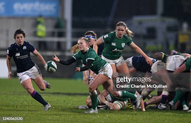 Kathryn Dane of Ireland during the TikTok Women's Six Nations match between Ireland and Scotland at Kingspan Stadium on April 30, 2022 in Belfast,...