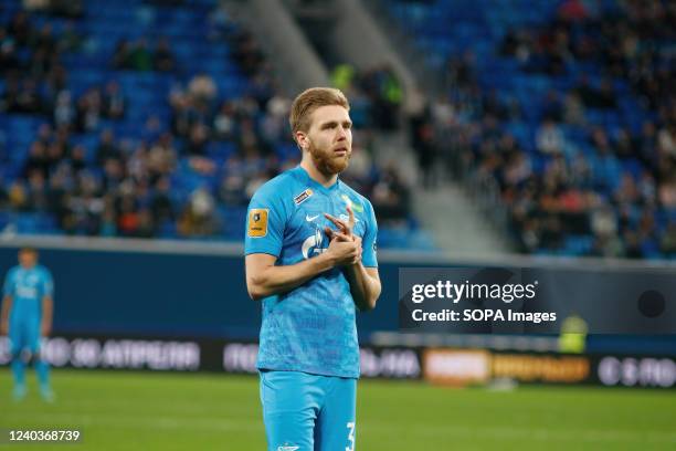 Ivan Sergeyev of Zenit seen during the Russian Premier League football match between Zenit Saint Petersburg and Lokomotiv Moscow at Gazprom Arena....