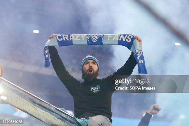 Fan of Zenit seen during the Russian Premier League football match between Zenit Saint Petersburg and Lokomotiv Moscow at Gazprom Arena. Final score;...